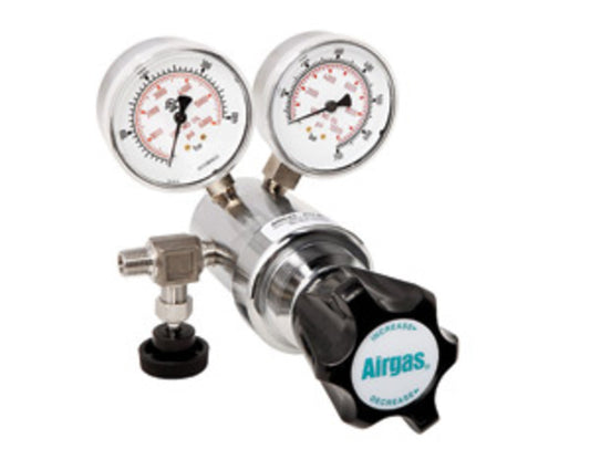 Airgas Model N198J680 Brass High Delivery Pressure Self-Venting Single Stage Regulator With 1/4" FNPT Connection