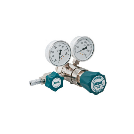 Airgas Model C645F350 Stainless Steel High Purity Two Stage Pressure Regulator With 1/4" FNPT Connection And Threaded Seat