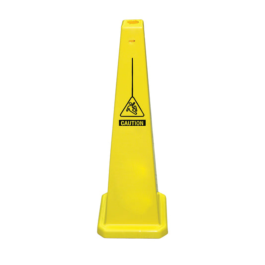 Cortina Safety Products Yellow Polypropylene Floor Cone - 36" Yellow Lamba Cone - Caution (5 pack)