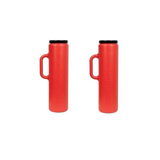 Two Red Safety Flare Containers That Hold 12 Flares Each
